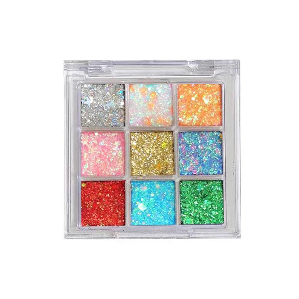 thumbnail image 5 of SGACAI Paleta de sombras de ojos con purpurina, 9 colores, paleta de maquillaje profesional con lentejuelas, mezcla GXJ, 5 of 7