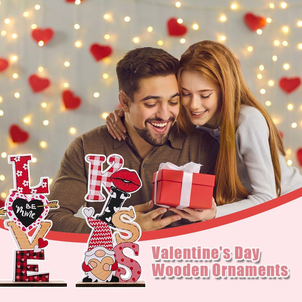 thumbnail image 3 of SGACAI Adornos de madera con forma de corazón para el día de San Valentín, decoración de ambientes para habitaciones, nuevo C6, 3 of 7