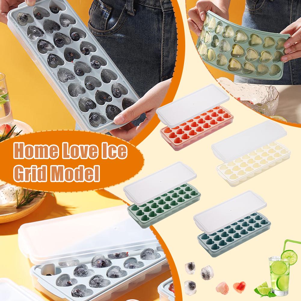 thumbnail image 3 of Wartleves Bandeja de cubitos de hielo de silicona con forma de corazón, molde para hacer hielo de calidad alimentaria para uso doméstico, 3 of 7