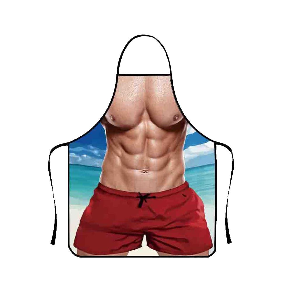 thumbnail image 4 of Wartleves Delantal de cocina para hombre Delantal sin mangas para hombre musculoso Impermeable y resistente a las manchas ≠, 4 of 7