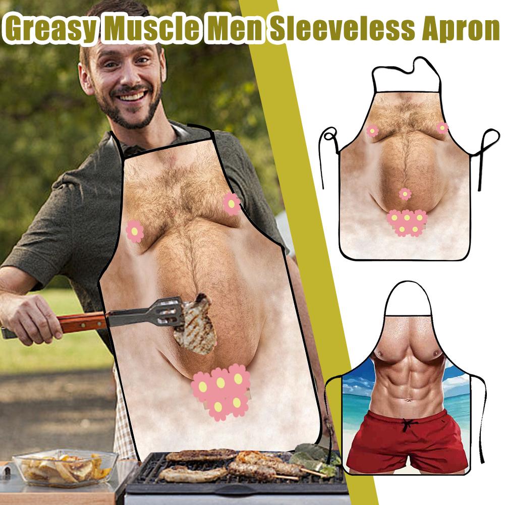 thumbnail image 3 of Wartleves Delantal de cocina para hombre Delantal sin mangas para hombre musculoso Impermeable y resistente a las manchas ≠, 3 of 7