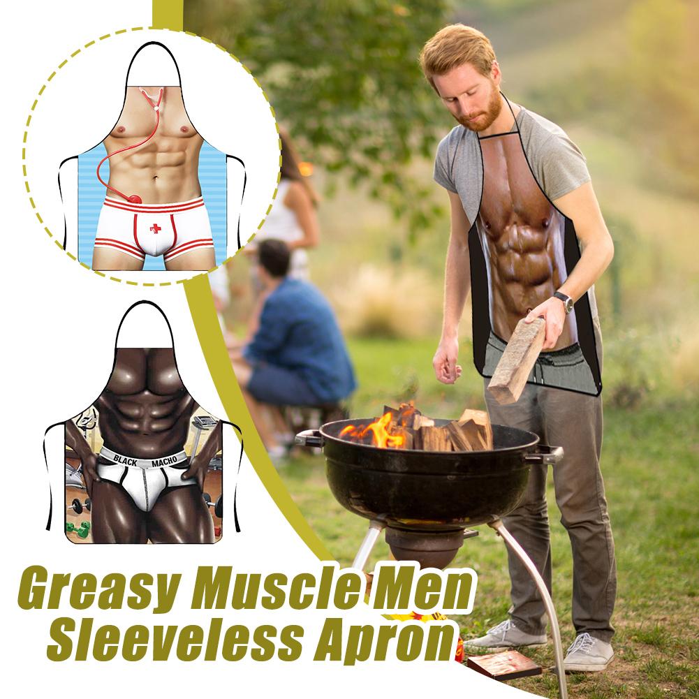 thumbnail image 2 of Wartleves Delantal de cocina para hombre Delantal sin mangas para hombre musculoso Impermeable y resistente a las manchas ≠, 2 of 7