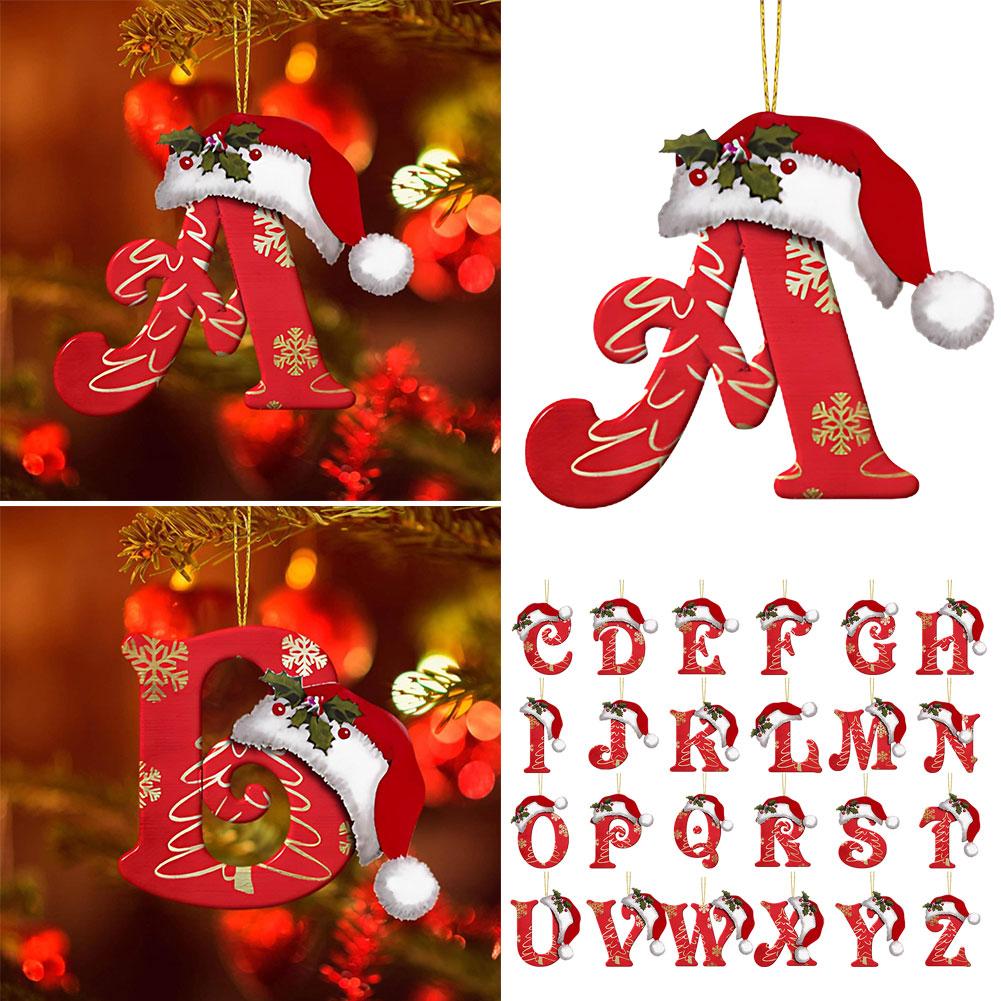 thumbnail image 3 of Ruifaya Decoración navideña 26 letras colgantes Letras colgantes Adornos de árboles de Navidad GXW, 3 of 7