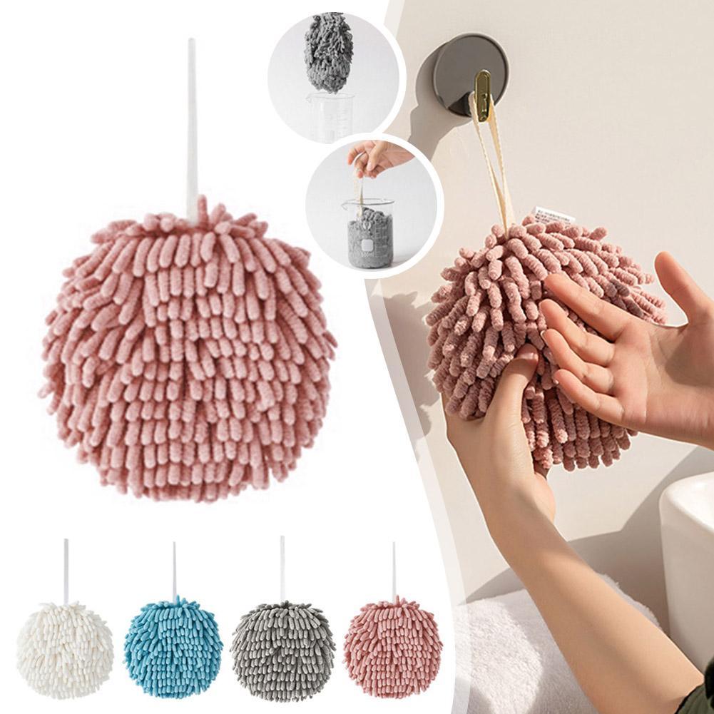 thumbnail image 3 of Ruifaya Juego de 4 toallas de mano de chenilla Ruifaya: toallas colgantes ultraabsorbentes de secado rápido para cocina y baño, toallas esponjosas de 6,8 pulgadas con lazo para toalla en 4 colores, 3 of 7