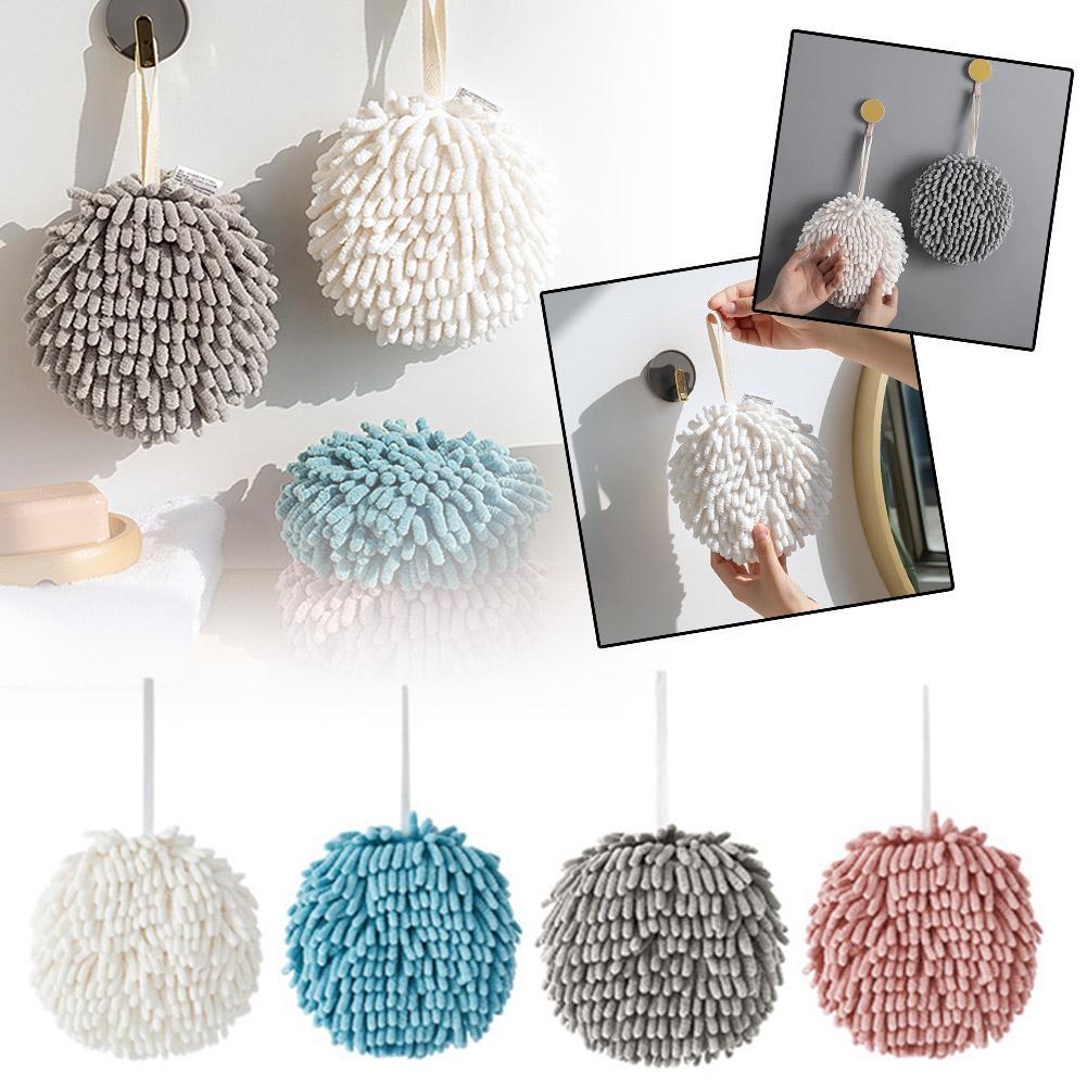 thumbnail image 2 of Ruifaya Juego de 4 toallas de mano de chenilla Ruifaya: toallas colgantes ultraabsorbentes de secado rápido para cocina y baño, toallas esponjosas de 6,8 pulgadas con lazo para toalla en 4 colores, 2 of 7
