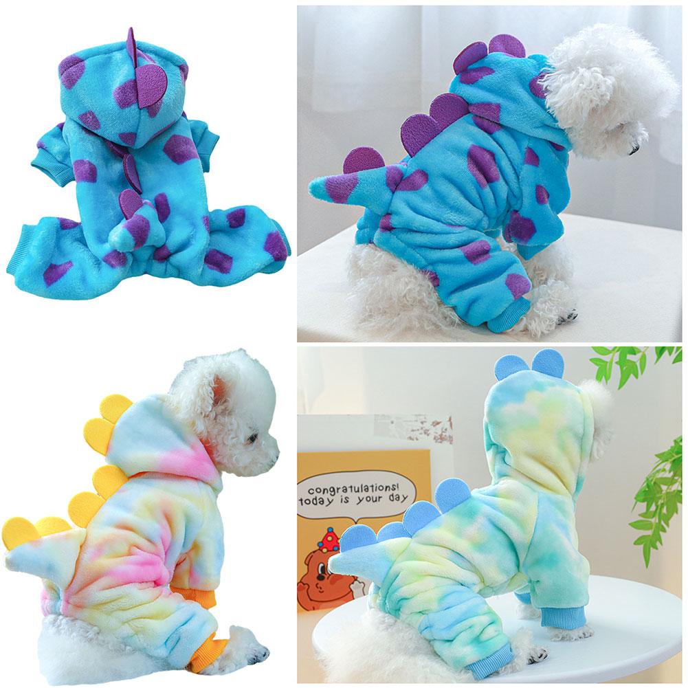 thumbnail image 2 of SGACAI Ropa para perros, sudaderas con capucha de dinosaurio cálidas de invierno, mono, suéter, abrigo, 2 of 7
