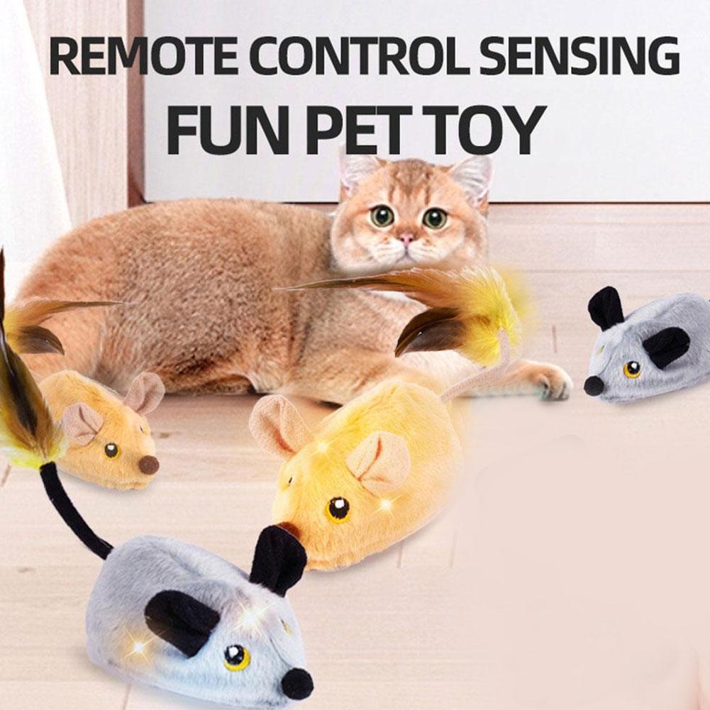 thumbnail image 3 of Ruifaya Juguete interactivo para gatos con forma de ratón, juguetes móviles para gatos de interior, control remoto, 3 of 7