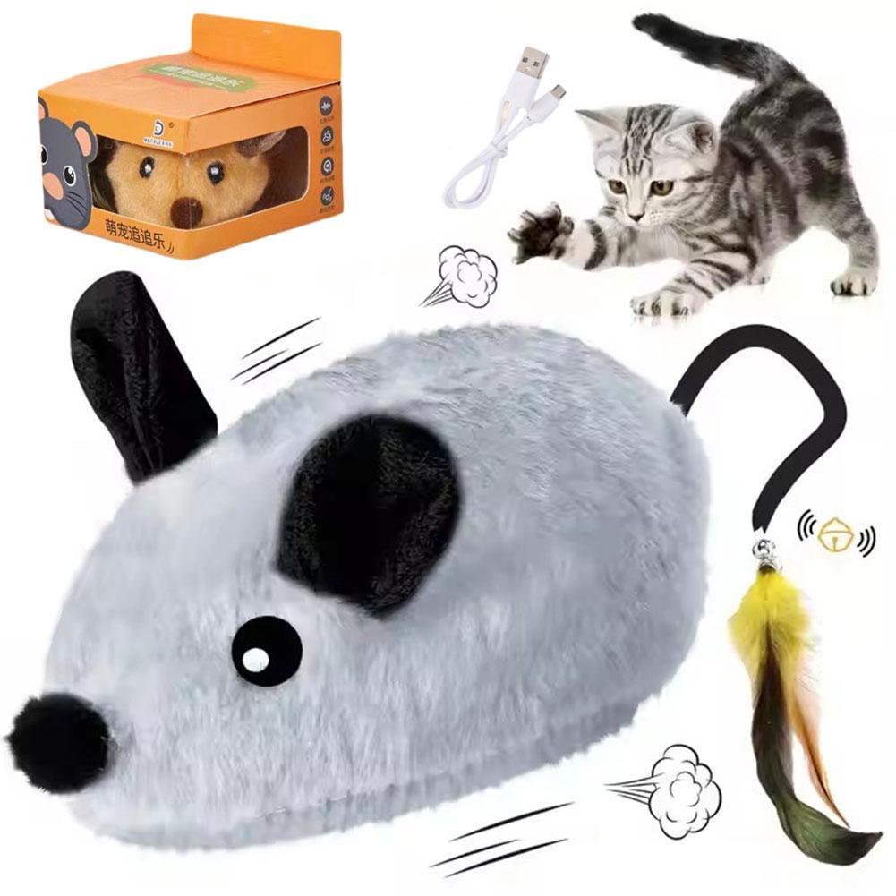 thumbnail image 4 of Ruifaya Juguete interactivo para gatos con forma de ratón, juguetes móviles para gatos de interior, control remoto, 4 of 7