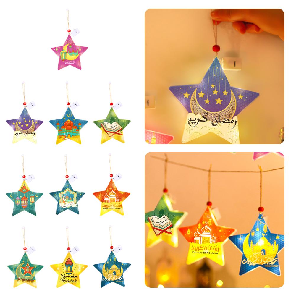 thumbnail image 2 of Ruifaya Ainiupi Ramadan Eid Star Light, decoración de fiesta de Eid de estrellas, pancarta colgante de Eid, decoraciones de serpentinas, suministros para fiestas de cumpleaños y bodas islámicas, 2 of 7