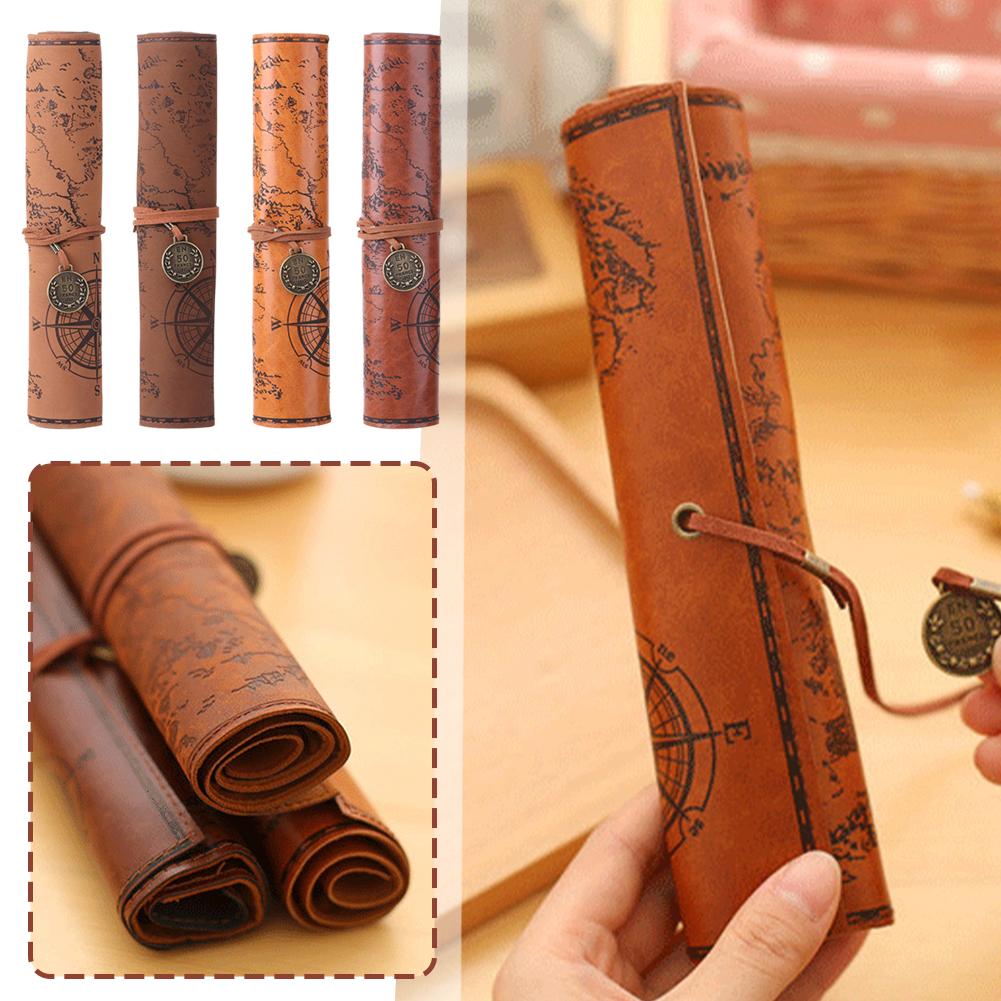 thumbnail image 3 of SGACAI Estuche vintage para maquillaje, estuche enrollable para brochas, lápices y bolígrafos, 3 of 7