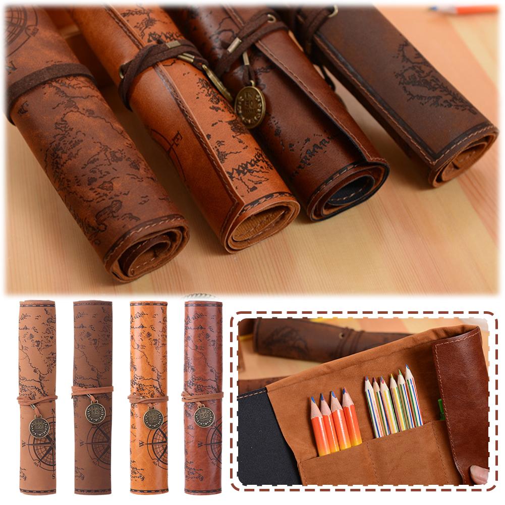thumbnail image 2 of SGACAI Estuche vintage para maquillaje, estuche enrollable para brochas, lápices y bolígrafos, 2 of 7
