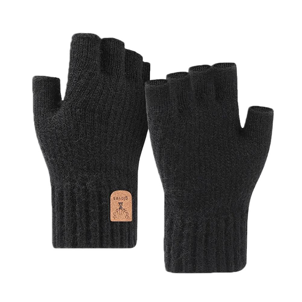 thumbnail image 3 of Ruifaya Guantes sin dedos, guantes de medio dedo, guantes de punto cálidos de invierno;, 3 of 7