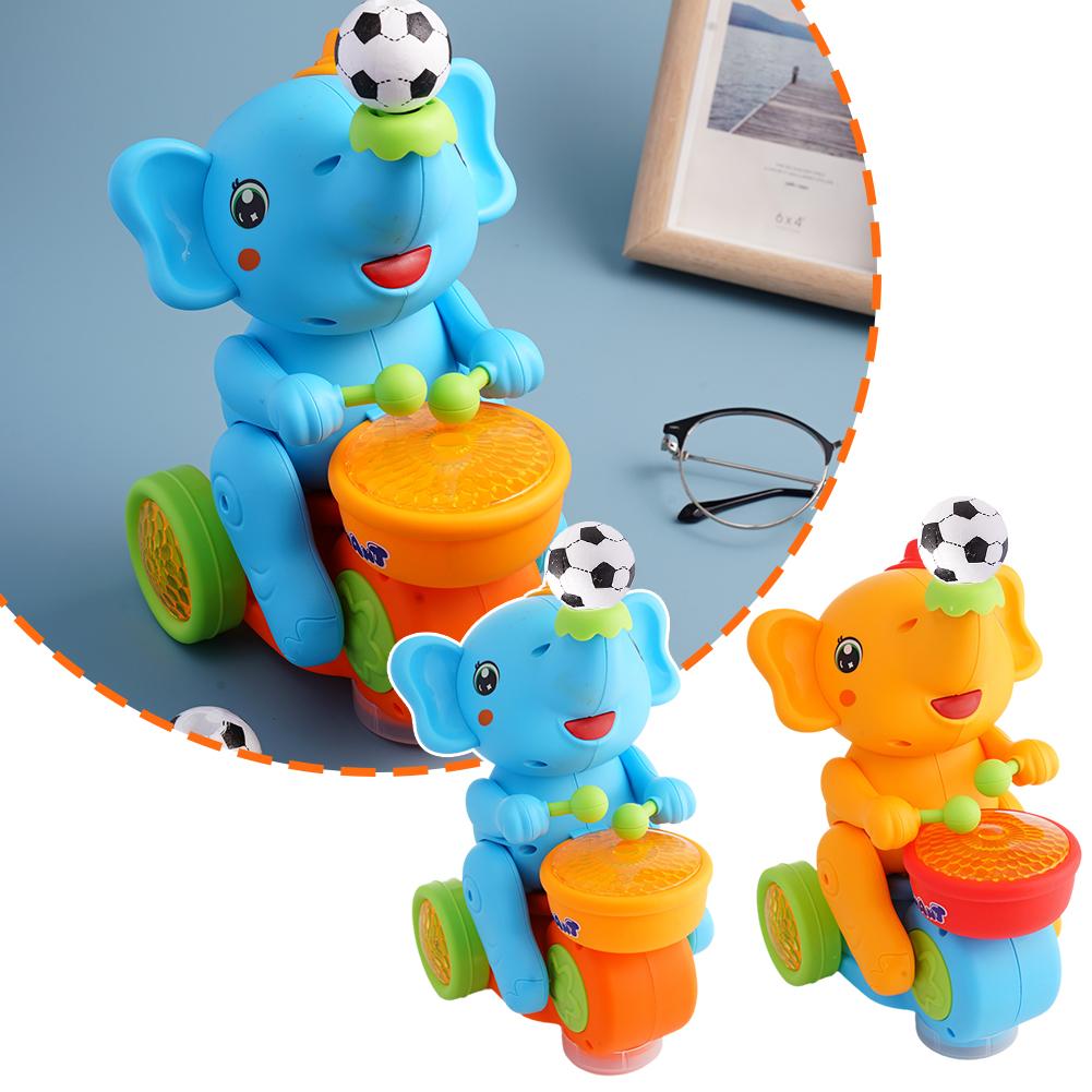 thumbnail image 2 of Wartleves Carrito de elefante, juguete músico, batería para bebé, aprendizaje temprano, tambor para caminar, decoración, 2 of 7
