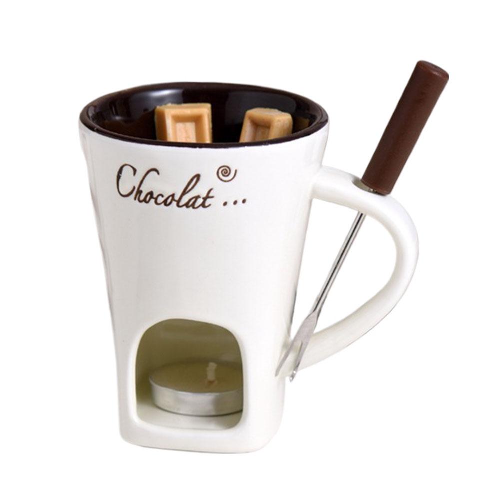 Ganeck 2 Sets Multifunction Pot Hot Chocolate Mug Pocelain