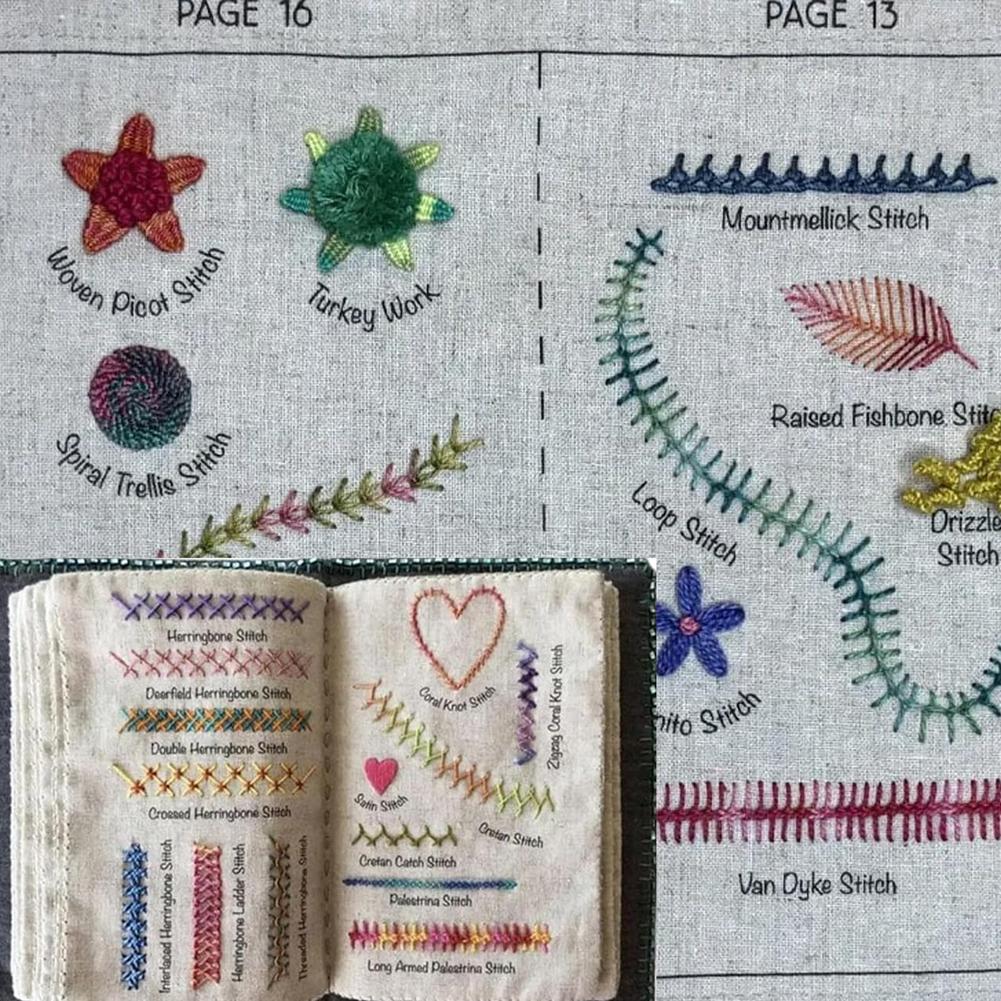 Unique Stitches Ramsbottom Embroidery Kit Book Embroidery Book DIY Embroidery Stitch Book Set With ...