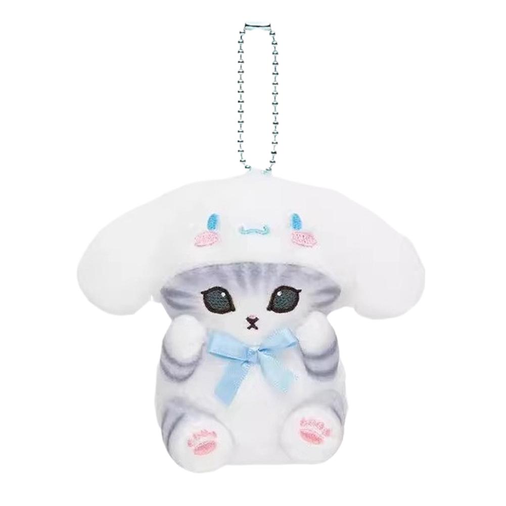 thumbnail image 1 of Lindo llavero de peluche de tiburón y gato, adorno para bolso, 1 of 2
