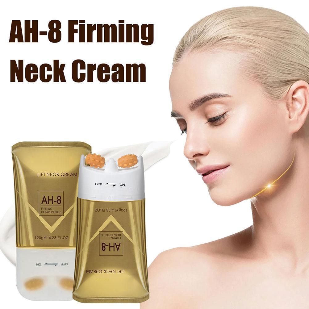 AH-8 Halsstraffende Creme Mit Roller & Hexapeptid – Gegen Falten & Schlaffe Haut, 120 G
