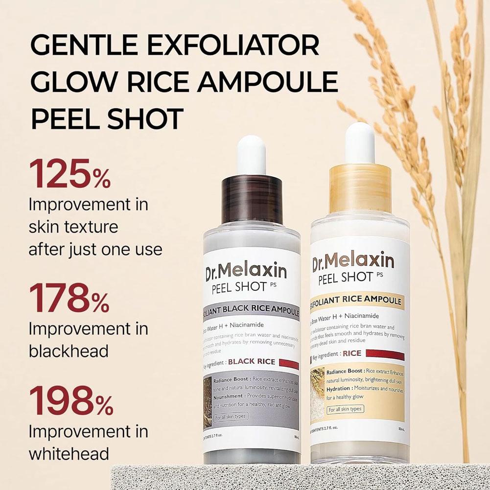 2X Dr.Melaxin Peel Shot /Glow/ Exfoliant Rice Ampoule (White Rice/Black - Rice) | eBay