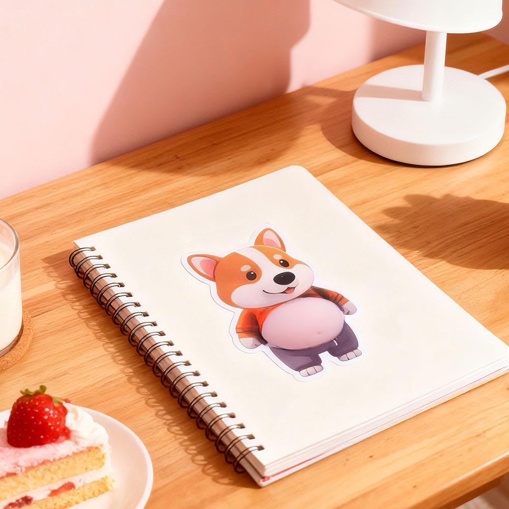 Cute Puppy 3D Puffy Stickers, Squeezeable 3D Soft Cute Belly Dog Stickers for Phone Case Notebook Scrapbooking DIY Decoration