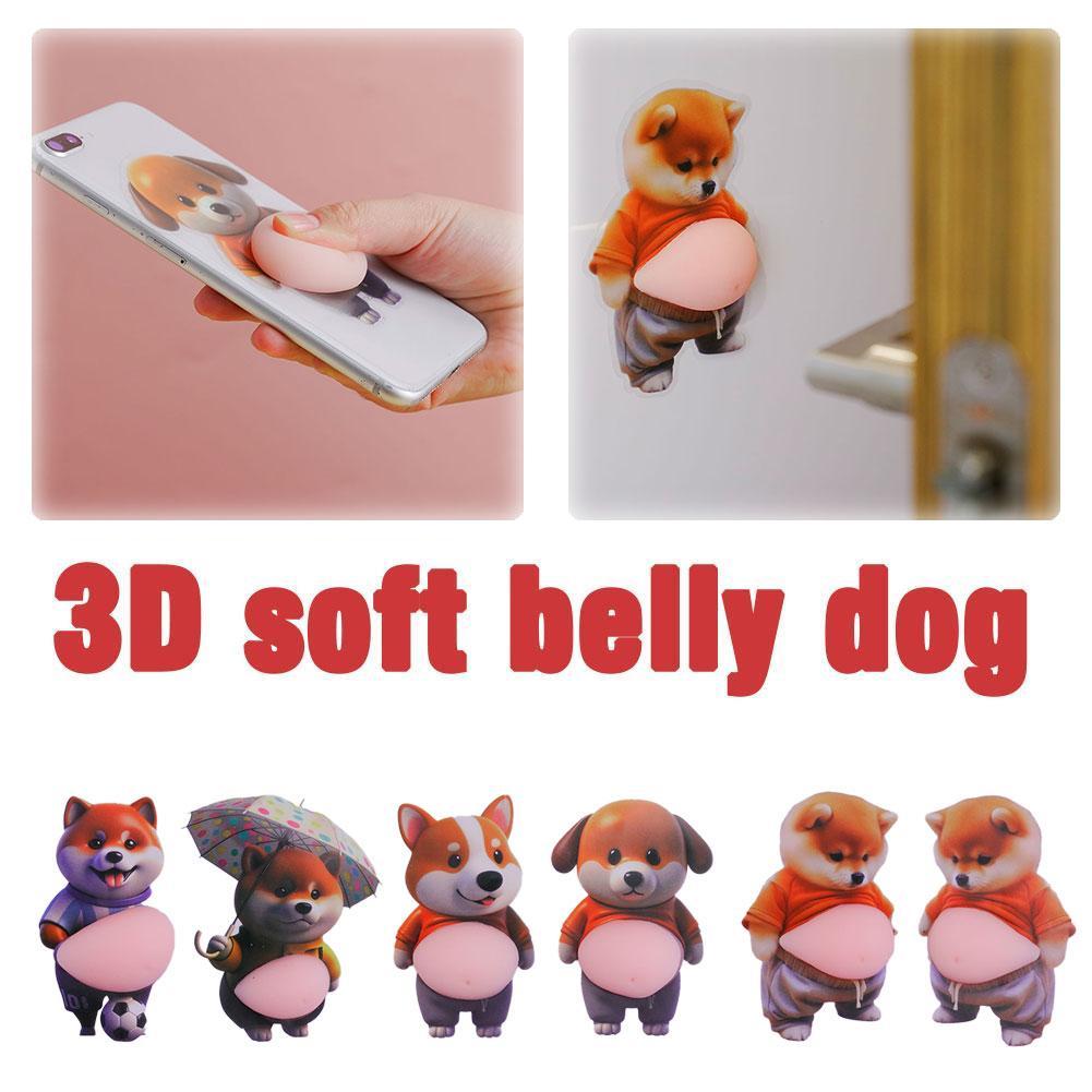Cute Puppy 3D Puffy Stickers, Squeezeable 3D Soft Cute Belly Dog Stickers for Phone Case Notebook Scrapbooking DIY Decoration