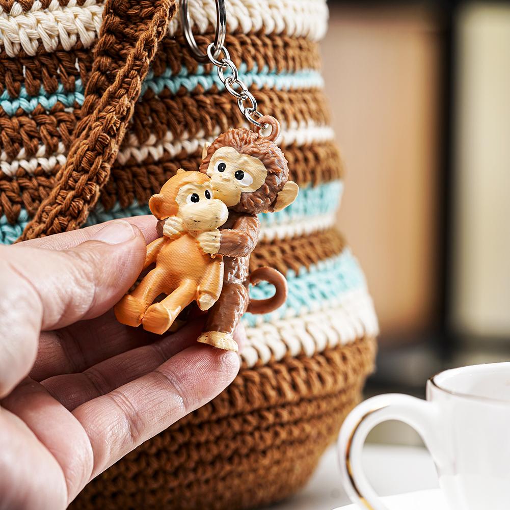 Resin monkey bag charm keyring