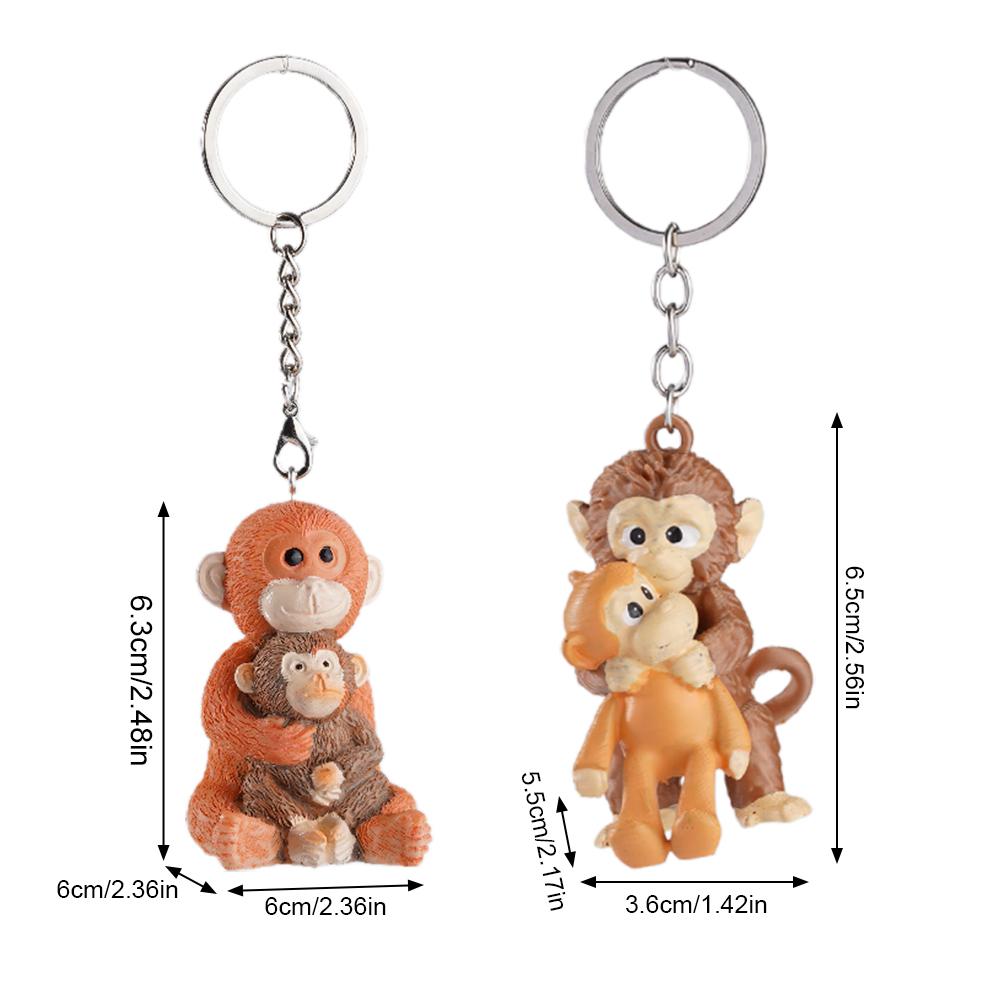 Monkey and cub keychain design
