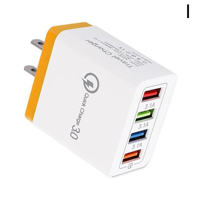 thumbnail image 1 of Wartleves Cargador de pared multipuerto de carga rápida 3.0 con 4 puertos USB y adaptador Hub US Power, 1 of 7