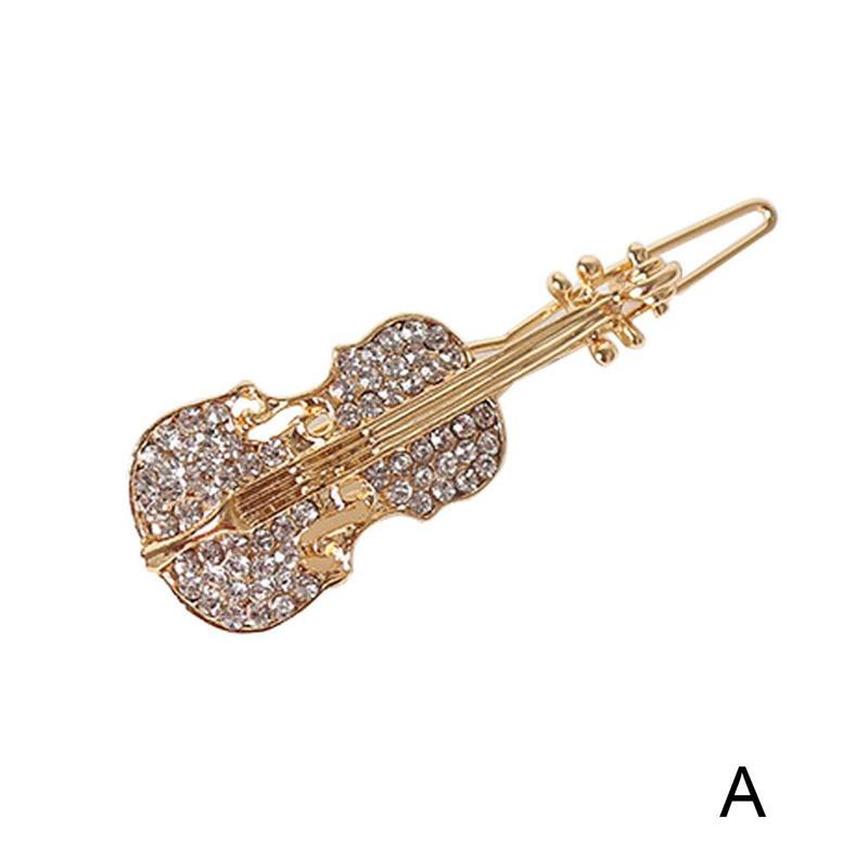 thumbnail image 1 of SGACAI Pinza para el pelo con forma de violín, horquillas para el pelo, pasadores, pinzas para la cabeza, accesorios de cristal para el pelo, diamantes de imitación, 1 of 7