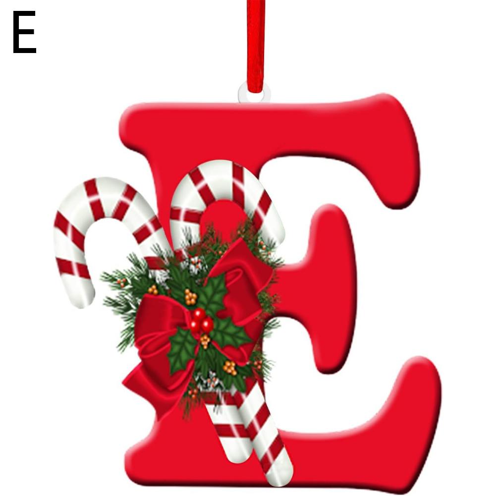 thumbnail image 1 of SGACAI RYGRZJ - Colgante para árbol de Navidad con 26 letras, adornos navideños personalizados con forma de bastón de caramelo, letras de la A a la Z, letras del alfabeto de Navidad para árbol de N, 1 of 7