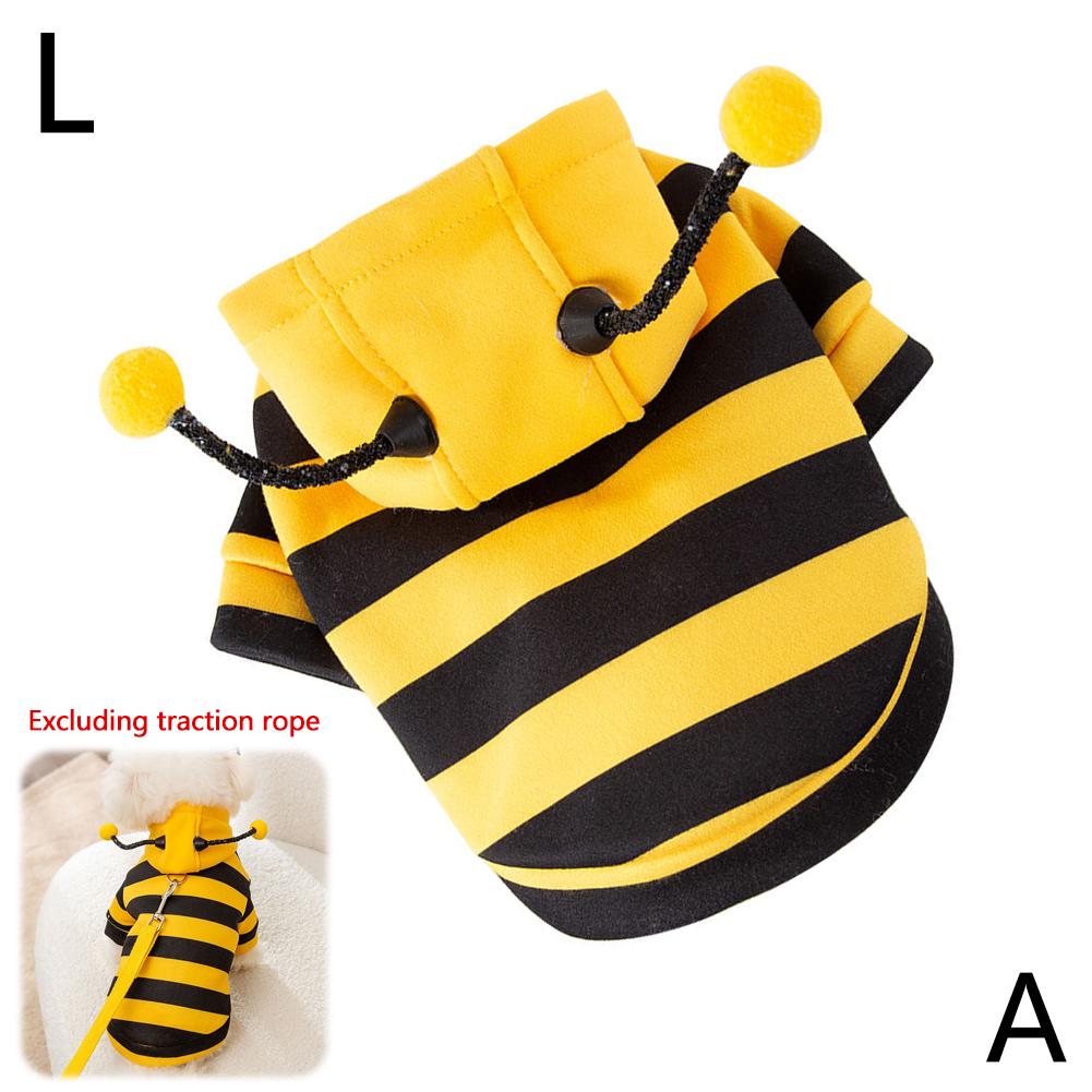 thumbnail image 1 of SGACAI Atuendo de abeja para uso diario para mascotas Sudadera con capucha elegante y bonita para mascotas Disfraz de abeja para Halloween para mascotas, 1 of 7