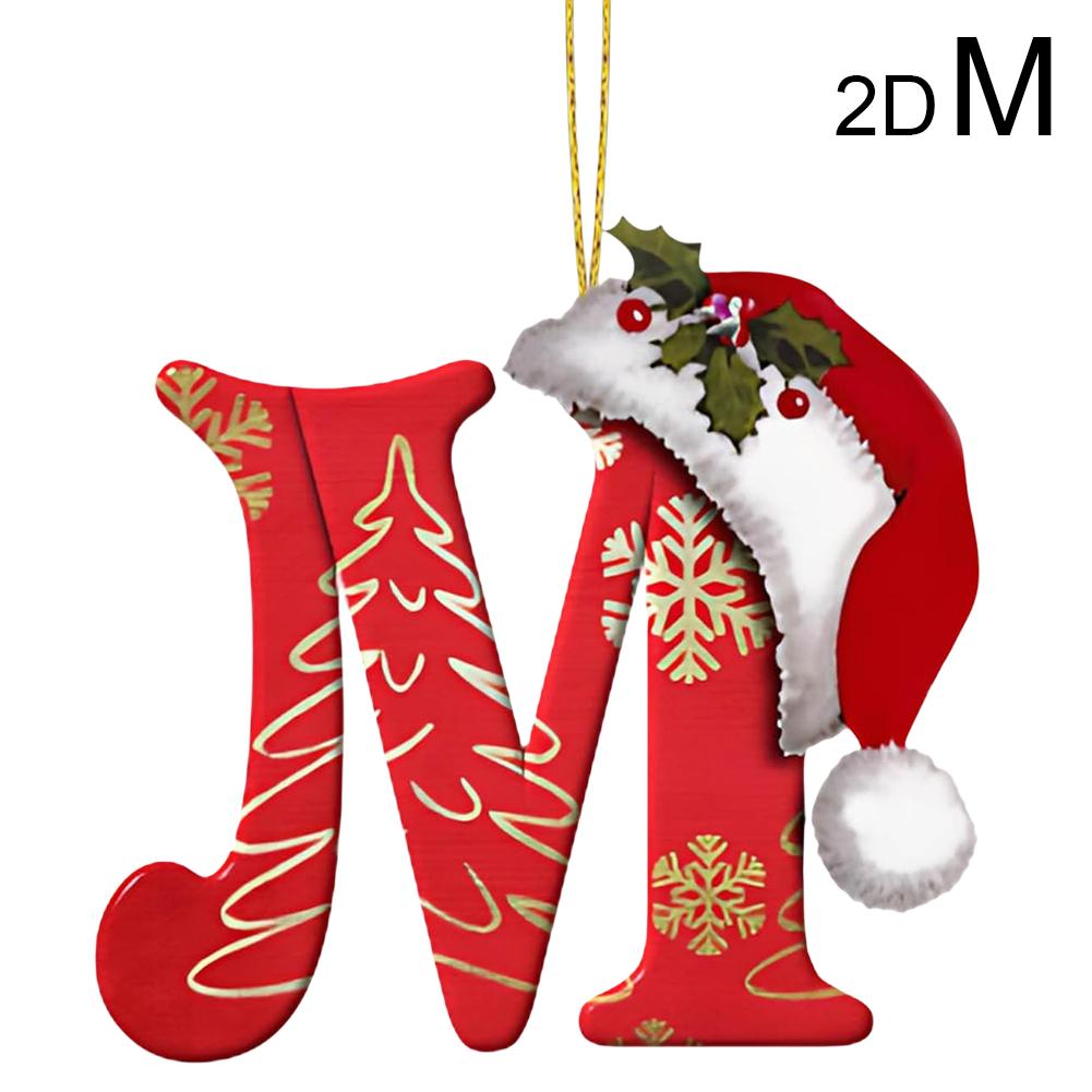 thumbnail image 1 of Ruifaya Decoración navideña 26 letras colgantes Letras colgantes Adornos de árboles de Navidad GXW, 1 of 7
