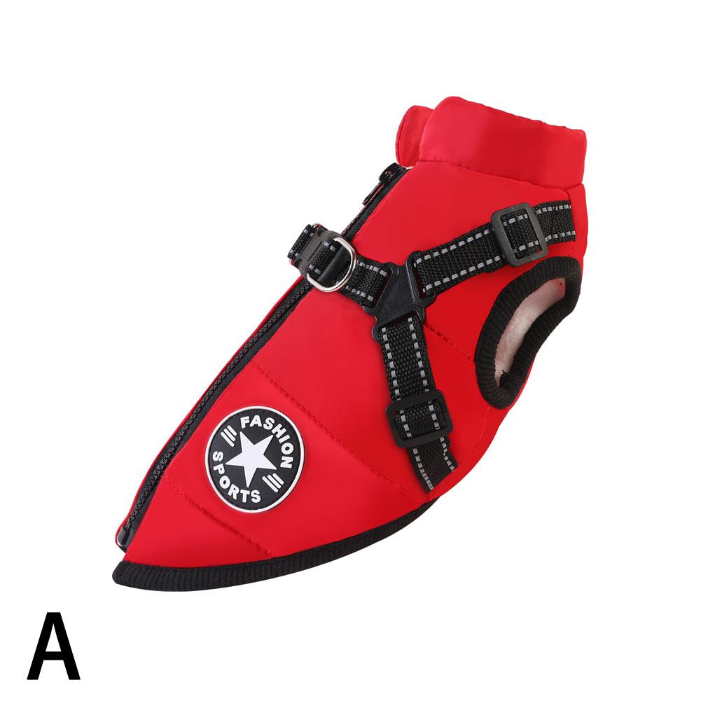 Ruifaya Ropa abrigada para mascotas Abrigo impermeable de algodón para perros Traje de invierno Chaleco integrado