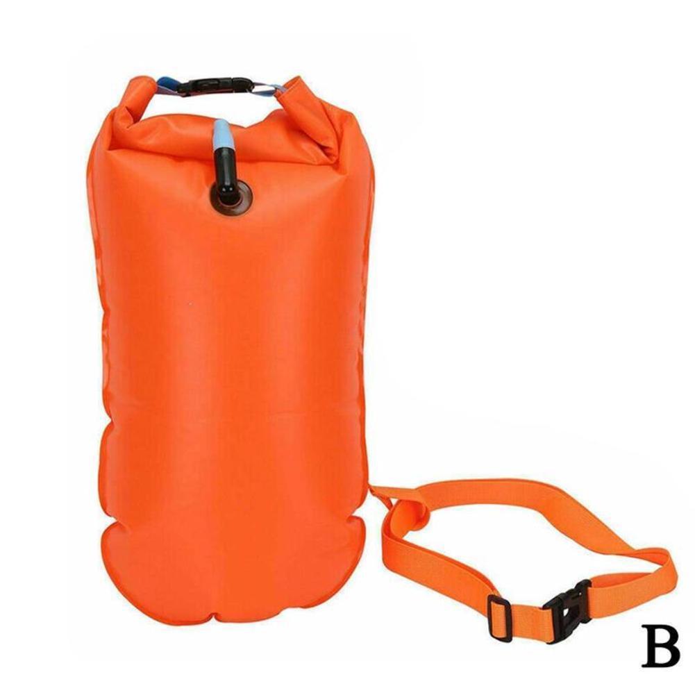 thumbnail image 1 of Ruifaya Flotador de natación inflable con bolsa seca, boya abierta naranja, ¡agua!, 1 of 7