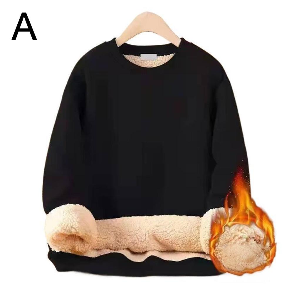 thumbnail image 1 of SGACAI Suéter para hombre, jersey de manga larga, cuello redondo, cálido, forro polar de cordero grueso., 1 of 7