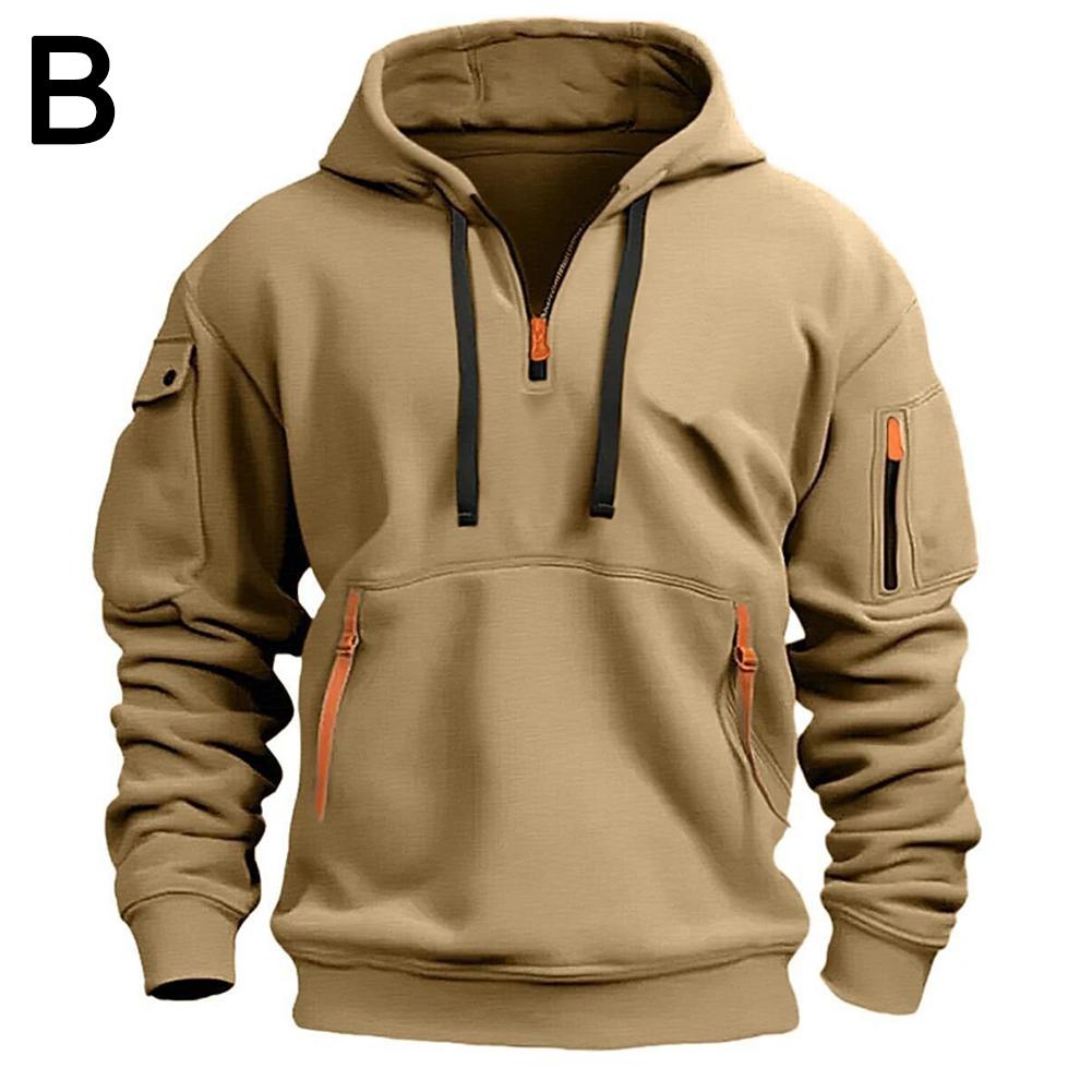 thumbnail image 1 of Ruifaya Sudadera táctica con cremallera para hombre, resistente al viento y a la abrasión, con múltiples bolsillos GXV, 1 of 7