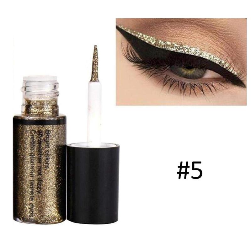thumbnail image 1 of SGACAI Delineadores de ojos brillantes, pigmento de maquillaje, color plata, oro rosa, purpurina líquida, 1 of 7