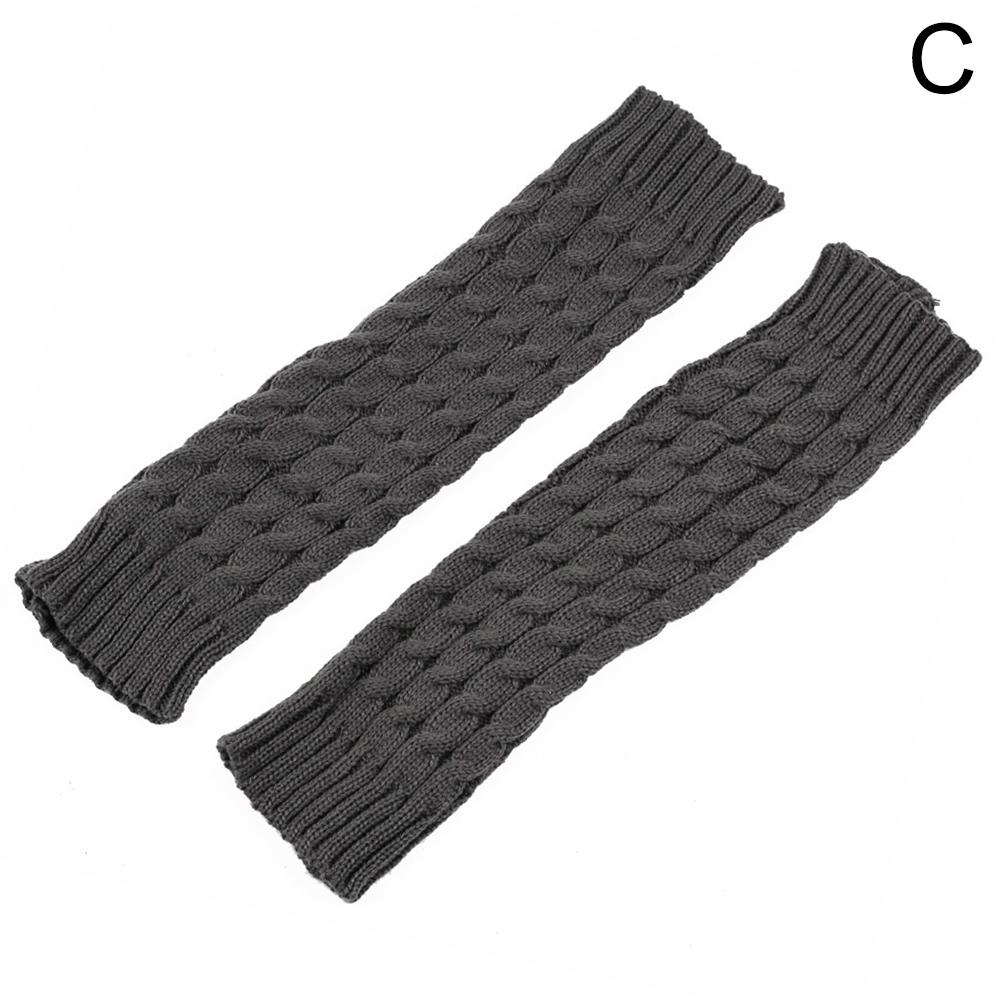 Wartleves Calentadores de piernas de invierno para mujer, tejidos a crochet, calcetines largos W5