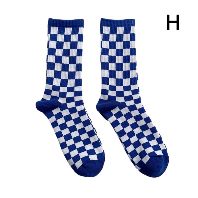 SGACAI Calcetines de cuadros para mujer, calcetines a cuadros, calcetines de algodón unisex para hombre