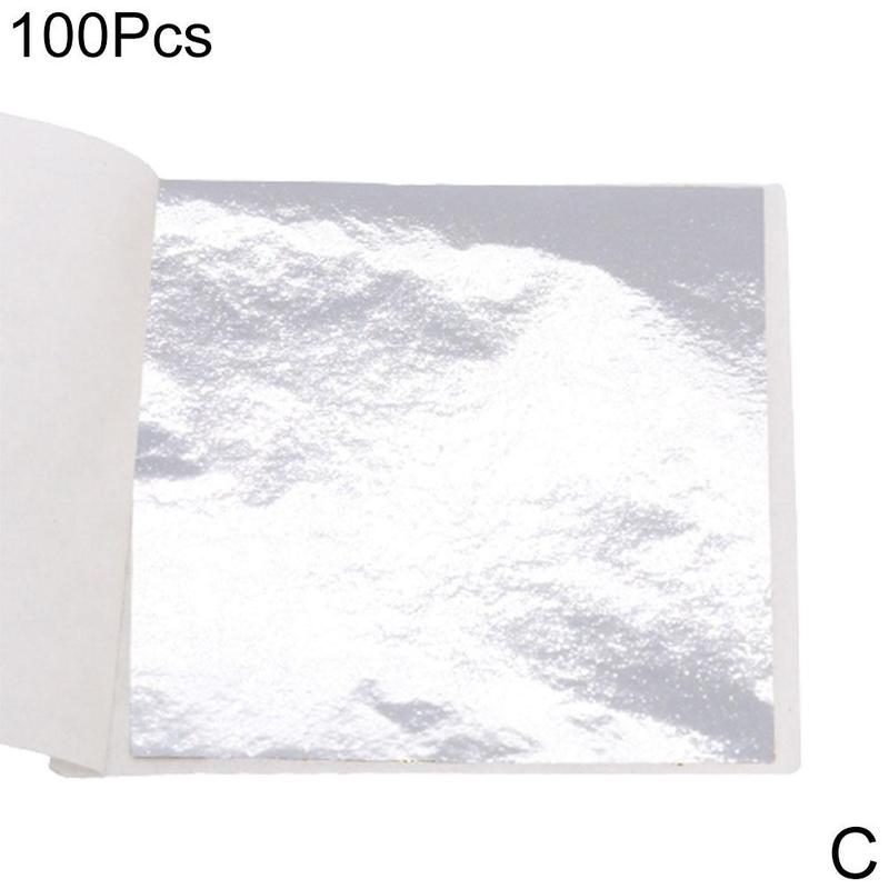 thumbnail image 1 of SGACAI 100 hojas de papel de aluminio dorado doble para manualidades comestibles para pasteles y alimentos, 1 of 7