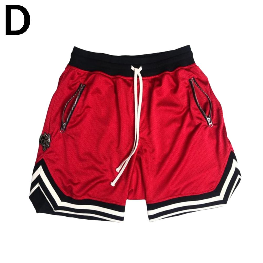 Ruifaya Pantalones de entrenamiento de baloncesto de malla Pantalones cortos de fitness para correr europeos y americanos
