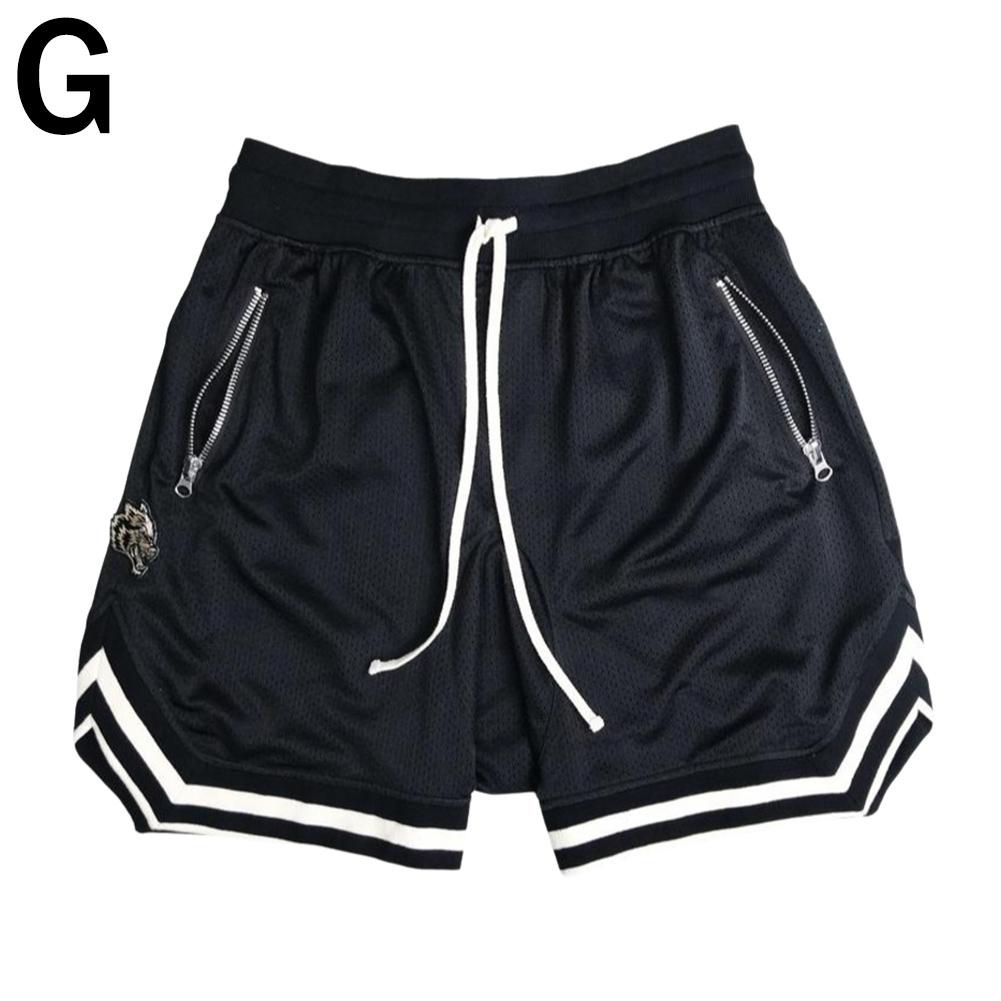 thumbnail image 1 of SGACAI Pantalones de entrenamiento de baloncesto de malla Pantalones cortos de fitness para correr europeos y americanos, 1 of 7