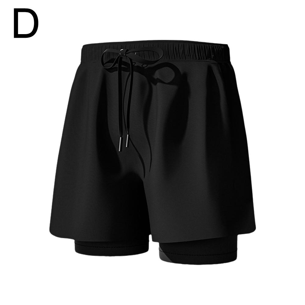thumbnail image 1 of Wartleves Bañador con forro de compresión elástico para hombre, 2 en 1, secado rápido, Q9, 1 of 7