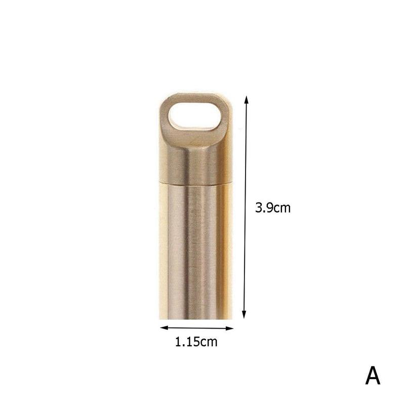 SGACAI 1x Estuche para pastillas a prueba de agua, contenedor, cápsula de metal, herramienta, llave, tamaño pequeño y mediano
