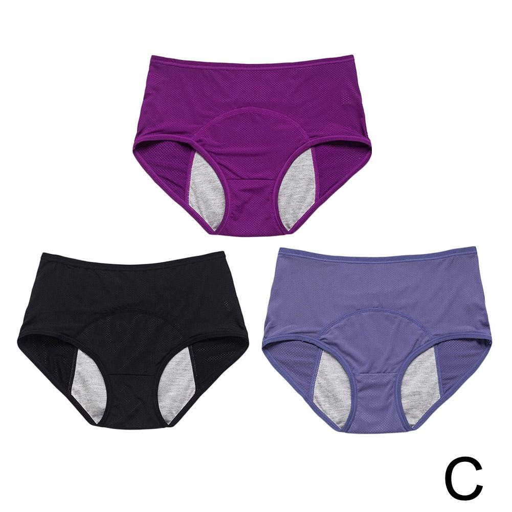 thumbnail image 1 of SGACAI Paquete de 3 bragas menstruales de algodón para mujer, a prueba de fugas, 1 of 7