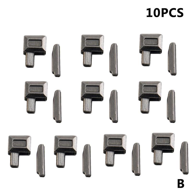 thumbnail image 1 of SGACAI ZXCVWWE 10 piezas de retenedor deslizante de cierre de cremallera de metal, pasador de inserción n.° 8, tope de cremallera inferior para reparación de cremalleras de metal, reemplazo de cost, 1 of 7