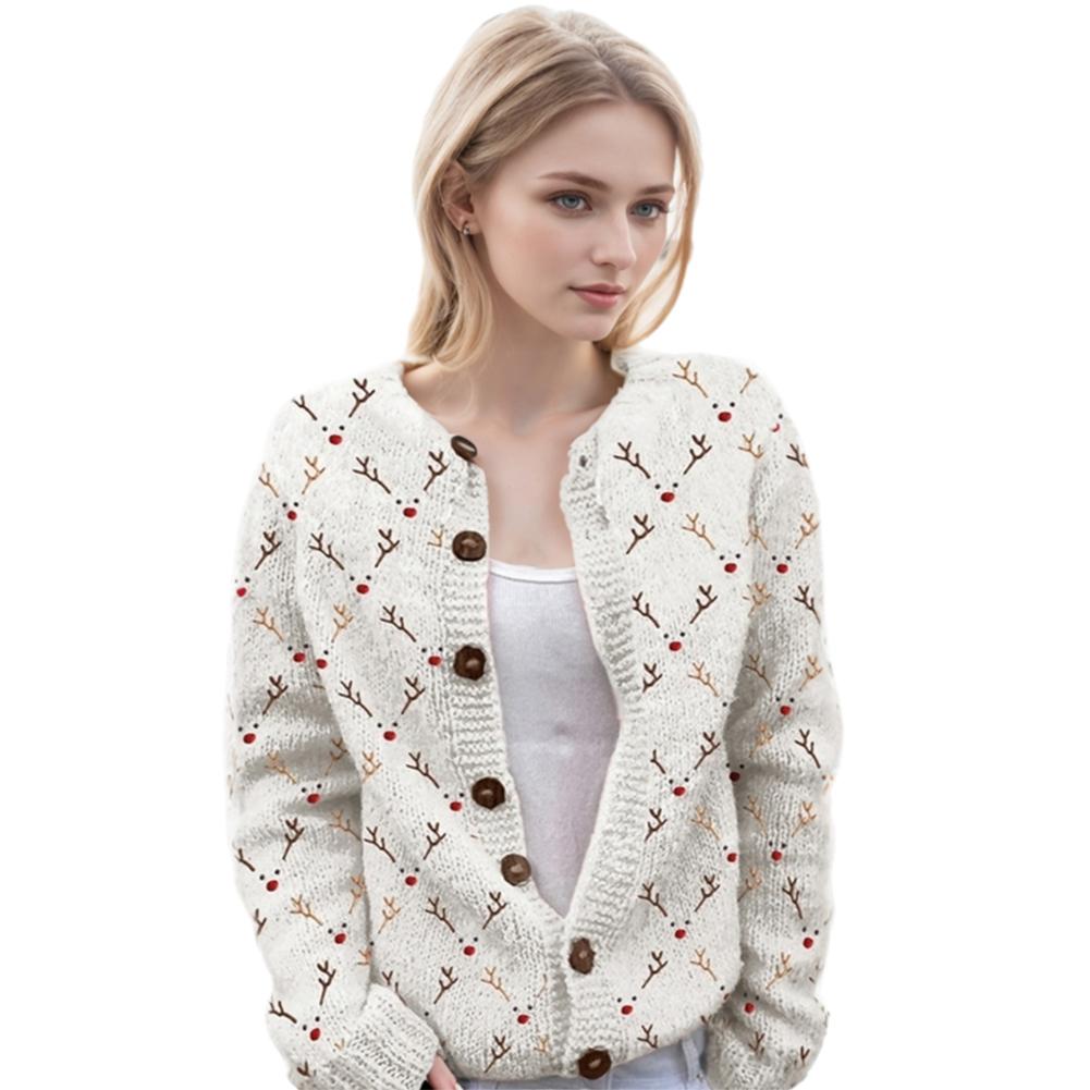 Wartleves Cárdigan de lana de punto para mujer, cálido y elegante, nuevo Y3