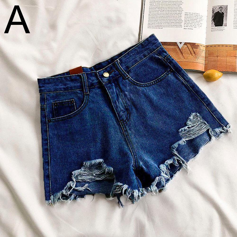 SGACAI Pantalones cortos de mezclilla rasgados sexys de verano para mujer, cintura alta, irregulares, elásticos y ajustados