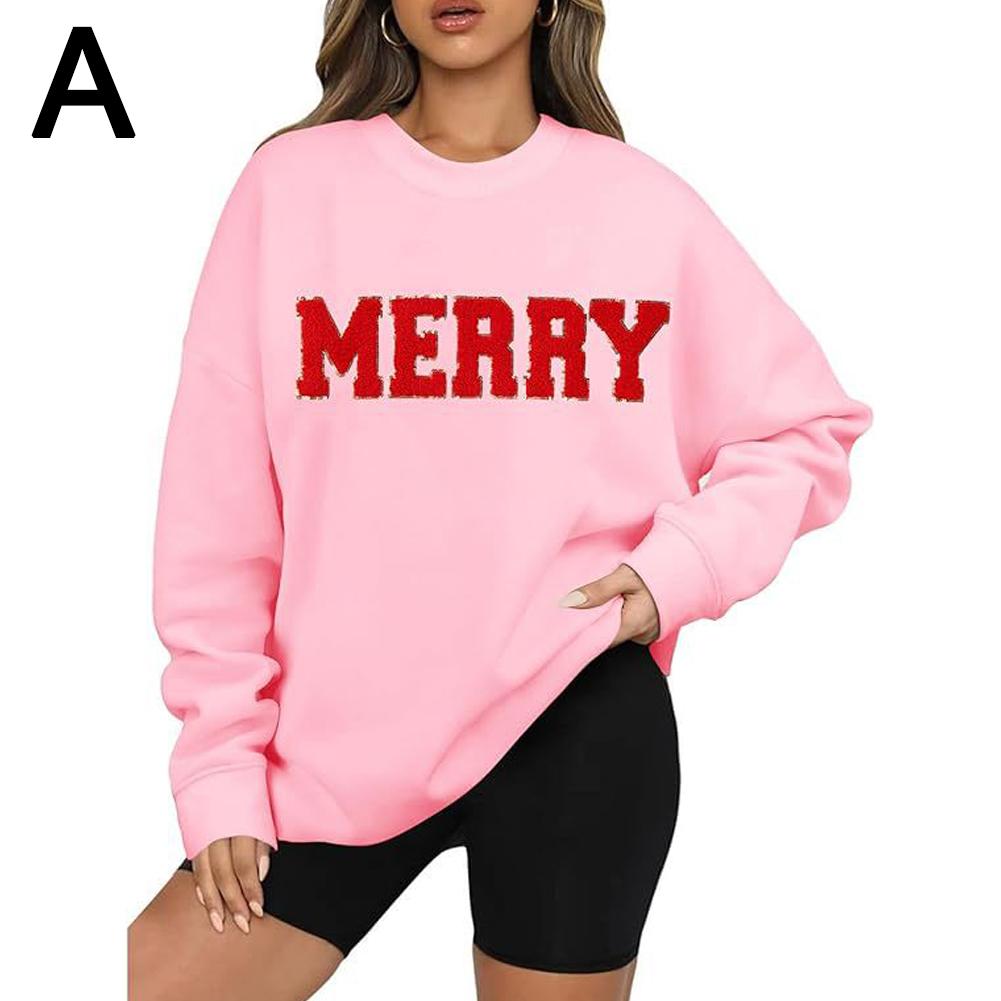 thumbnail image 1 of Wartleves Sudadera navideña de manga larga de gran tamaño para mujer, 1 of 7