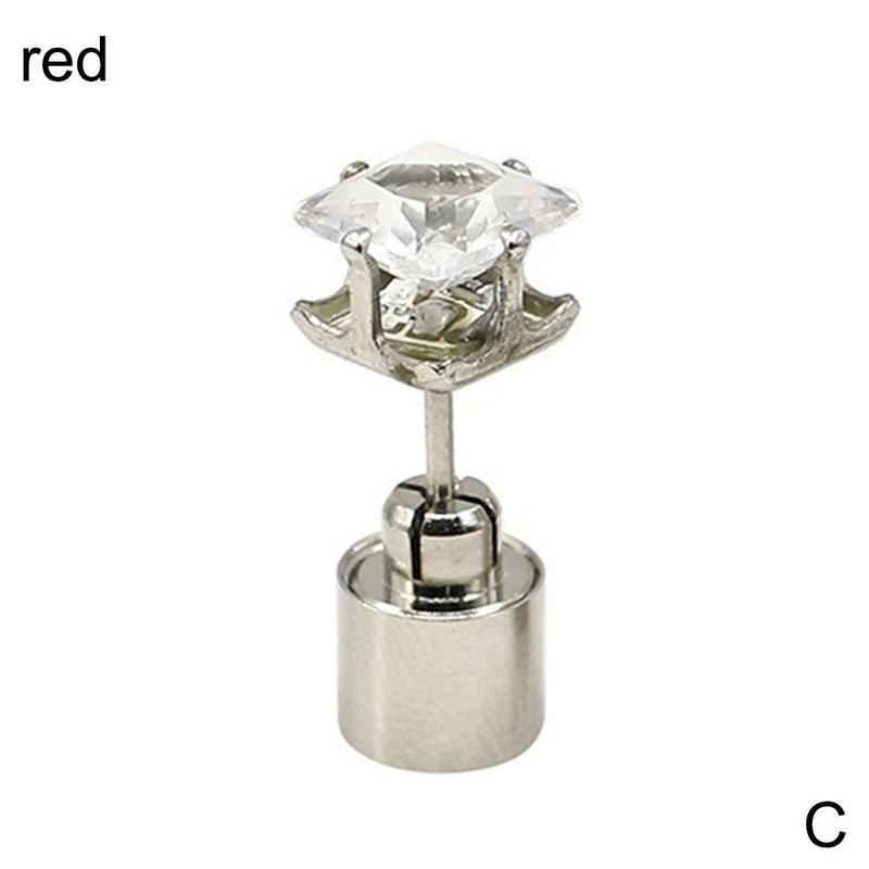 Ruifaya Pendientes magnéticos con luz LED intermitente unisex, 6 x 15 mm, HOTS